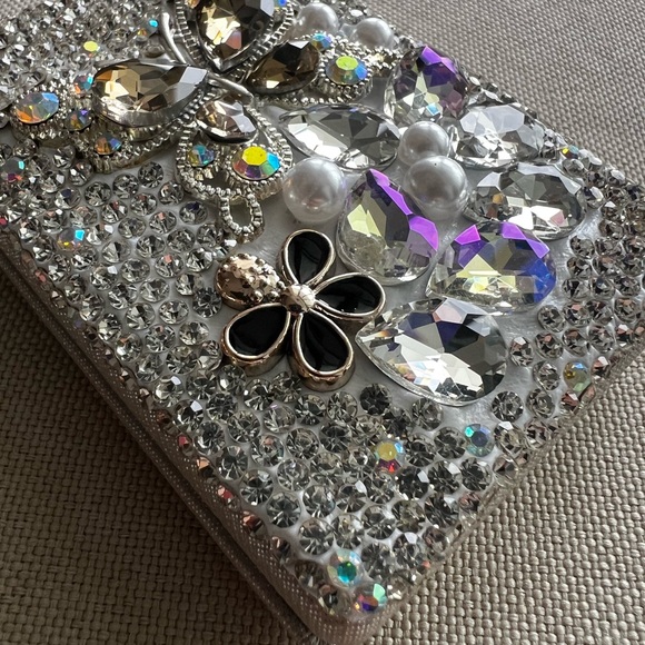 Rhinestone Compact Mirror – Magnifying – New – Wrist Strap - key chain - Picture 10 of 11